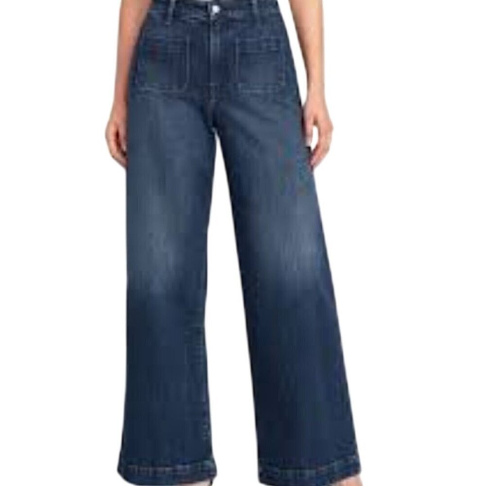 Old Navy Womens Extra High-Rise Wide Leg Trouser Jeans Medium Wash Denim Size 10